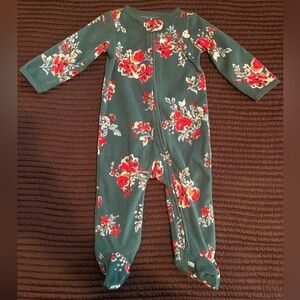 Carter’s Floral Fleece Zipped Pajamas 9month